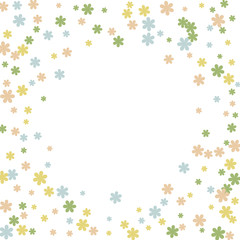 Delicate Floral Pattern with Simple Small Flowers for Greeting Card or Poster. Naive Daisy Flowers in Primitive Style. Vector Background for Spring or Summer Design.
