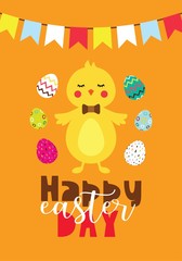 Easter gift card in flat design