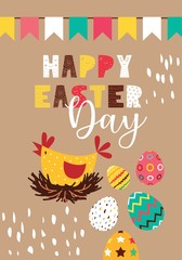 Easter gift card in flat design