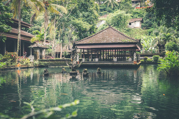 Fototapeta na wymiar Balinese temple on the north of island. Tropical hindu island of Bali, Indonesia. Asia.