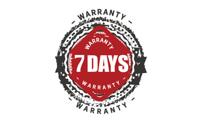 Fototapeta na wymiar 7 days warranty icon vintage rubber stamp guarantee