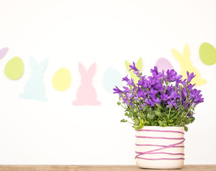 Easter background with spring flowers