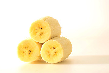 Cultivated banana was placed on a white background.