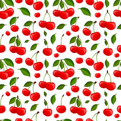 Cherry seamless pattern vector background