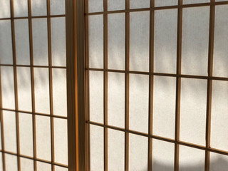 Japanese paper curtain with sunlight , Vintage Style