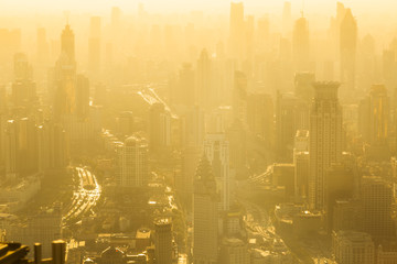 shot at a foggy day,air pollution concepts,shanghai,china.