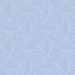 Blue geometric seamless pattern. Background with beige and pink elements