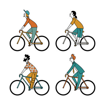 People_figure6/Men riding bicycles.