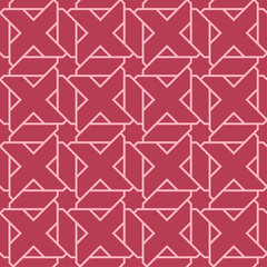 Fototapeta premium Red and pale pink geometric seamless pattern
