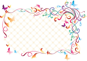 Decorative floral color frame