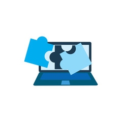 Puzzle Laptop Logo Icon Design