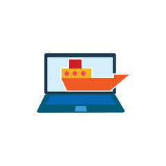 Ship Laptop Logo Icon Design