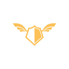 Obraz premium shield with wing logo design, shield with wing icon, logo design template, symbol for company