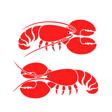 Lobster logo. Isolated lobster on white background
