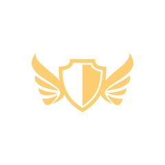 Obraz premium shield with wing logo design, shield with wing icon, logo design template, symbol for company