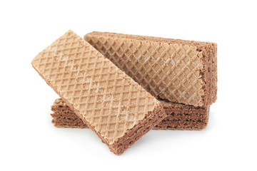 Brown wafers stick on white