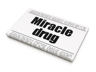Healthcare concept: newspaper headline Miracle Drug on White background, 3D rendering