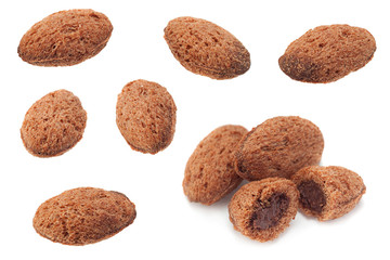 Sweet snacks collection on white