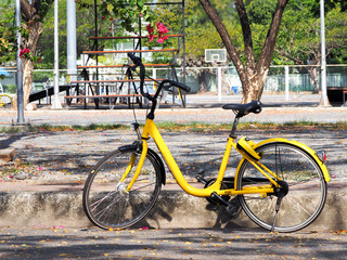 Fototapeta na wymiar City bikes rent parking in Phuket Thailand