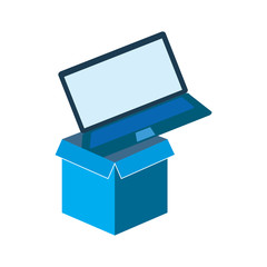 Box Laptop Logo Icon Design