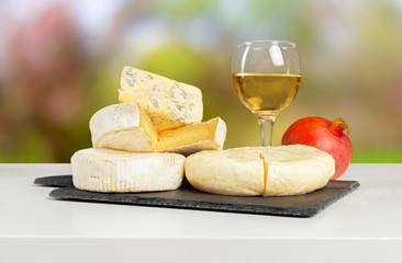 cheese on wooden table