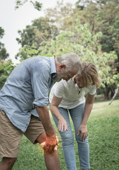 Senior man with knee pain