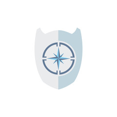 Compass Shield Logo Icon Design