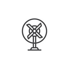 Table fan outline icon. linear style sign for mobile concept and web design. Blower simple line vector icon. Symbol, logo illustration. Pixel perfect vector graphics