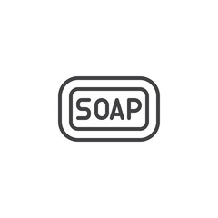 Piece of soap outline icon. linear style sign for mobile concept and web design. Soap bar simple line vector icon. Symbol, logo illustration. Pixel perfect vector graphics