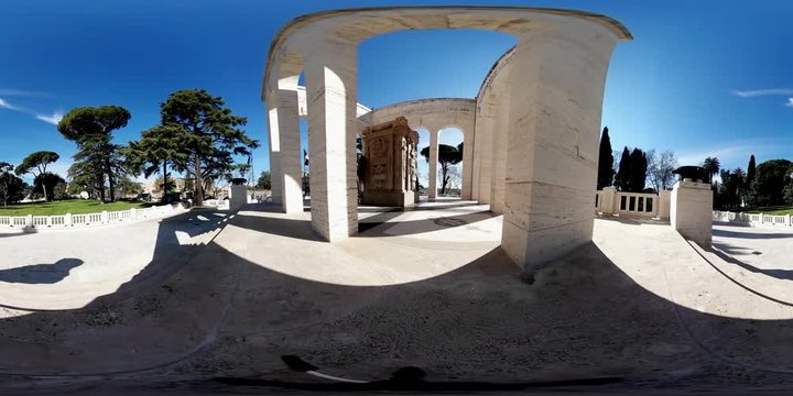 Roma, Italia. Mausoleo Garibaldino al Gianicolo. VR 360&deg;