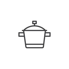 Cooking pan outline icon. linear style sign for mobile concept and web design. Saucepan simple line vector icon. Symbol, logo illustration. Pixel perfect vector graphics