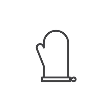recommend clip art: Potholder mitten outline icon. linear style sign for mobile concept and web design. Kitchen glove simple line vector icon. Symbol, logo illustration. Pixel perfect vector graphics