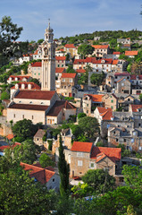 Obraz premium Mediterranean village and houses in Lozisca on Brac, Croatia