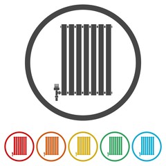 Central Heating Radiator icon, Heating radiator icon, 6 Colors Included