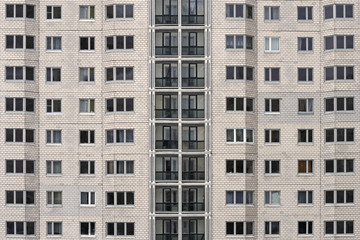 Fototapeta na wymiar Front view of modern Moscow building