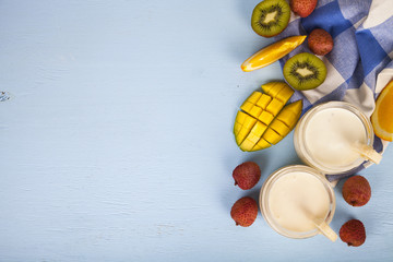 Yogurt with tropical fruits