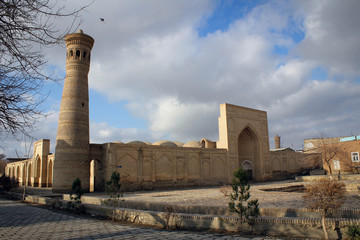 Ancient architecture of Bukhara old town streets, Uzbekistan