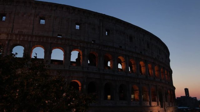 Colosseum at sunset, 4K