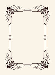 Old Vintage Frame with Cut Angles and Thin Swirls