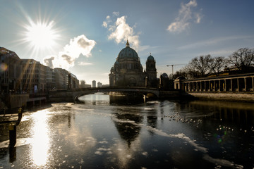 berlin cathedral at cold winter day