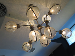 Cluster of ceiling lamps