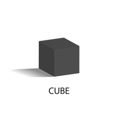 Cube Isolated Geometric Figure of Black Color