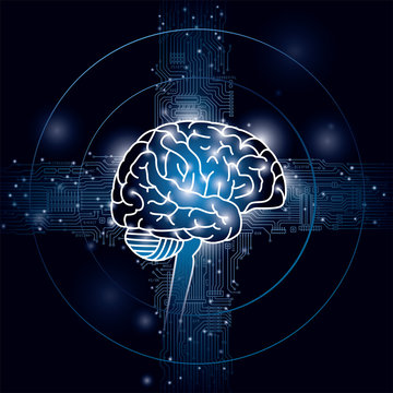 脳と集積回路のイメージ