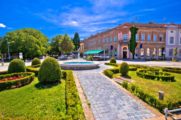 Town of Koprivnica old street and park view