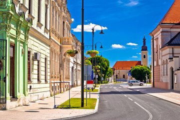 Town of Koprivnica old street and park  view