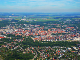 Ulm region seen from above, with Ulm Minster (Ulmer Münster) and Ulm, south germany