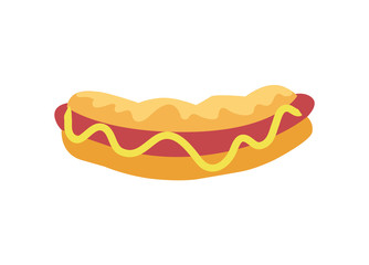 Hot Dog Street Food Poster Vector Illustration