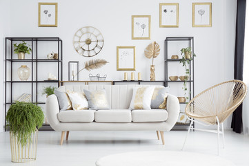 Gold living room interior