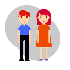 couple, flat people, flat love, relationship.