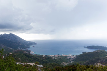 Fototapeta na wymiar city and Bay view from the mountain in Montenegro